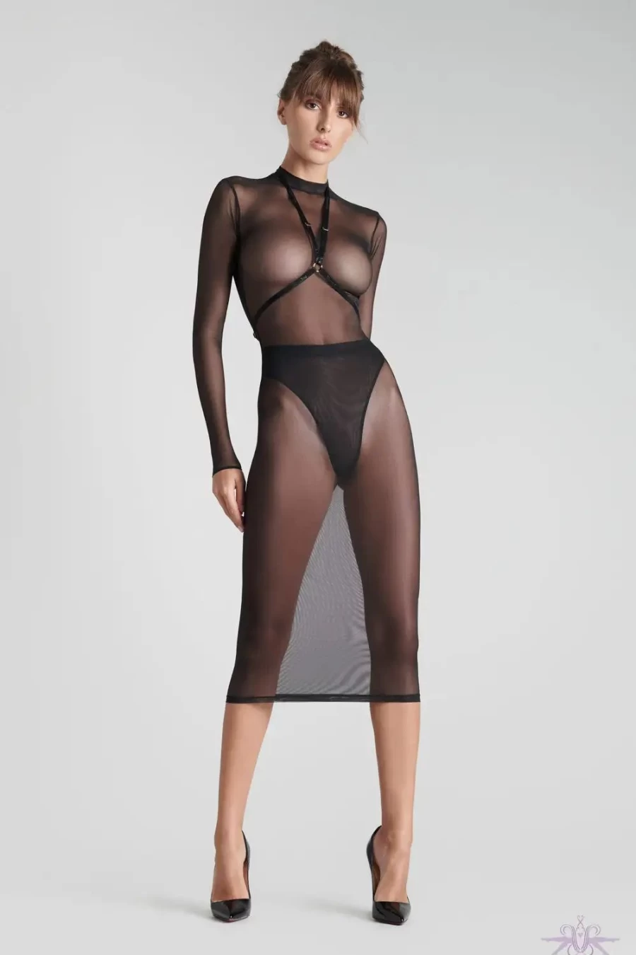 "Sexproducts Black Maison Close Corps A Corps Sheer Harness Dress"