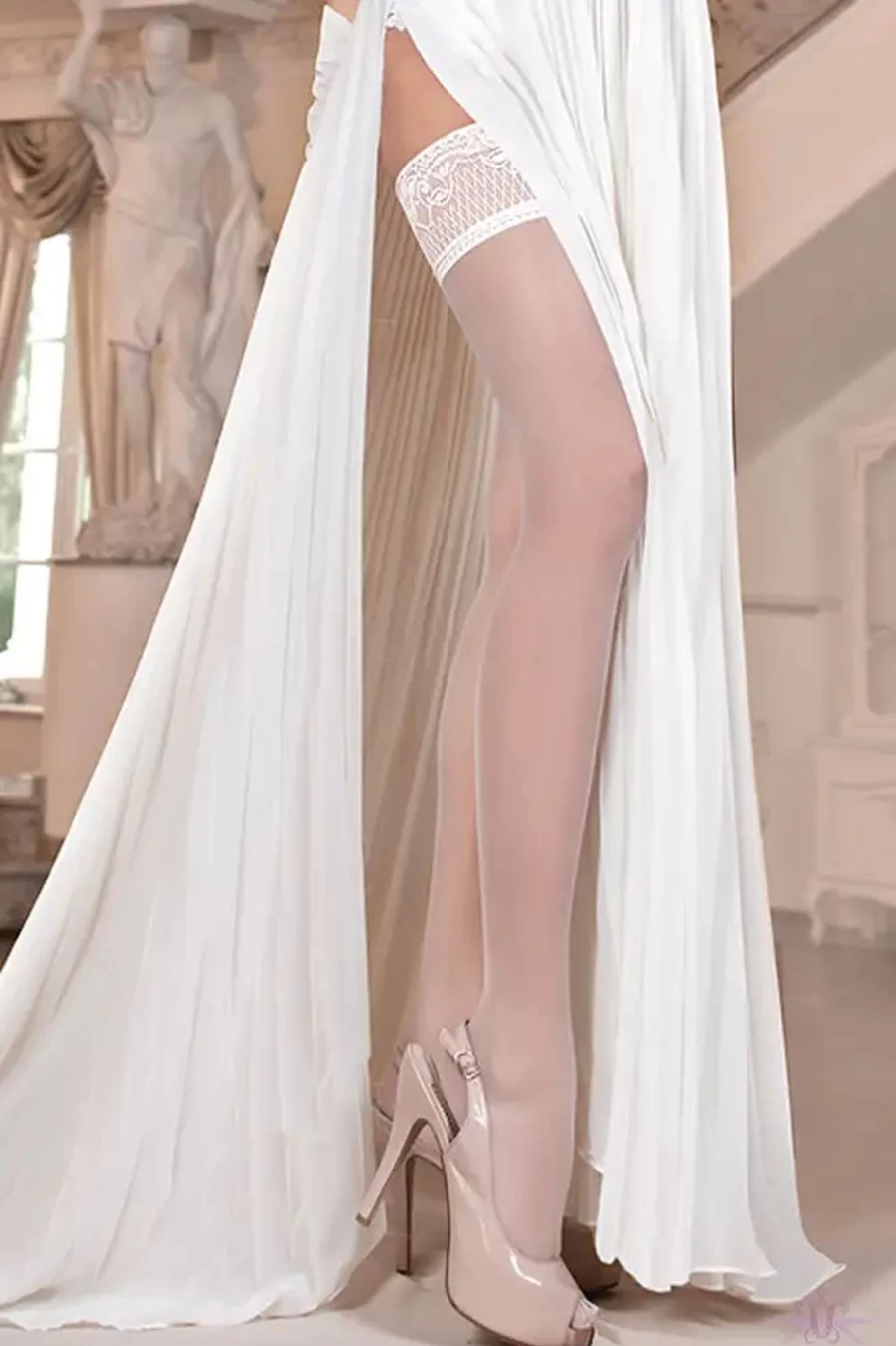 "Sexproducts Ivory Ballerina Hush Hush Bridal Hold Ups With Pheromones for Wedding"