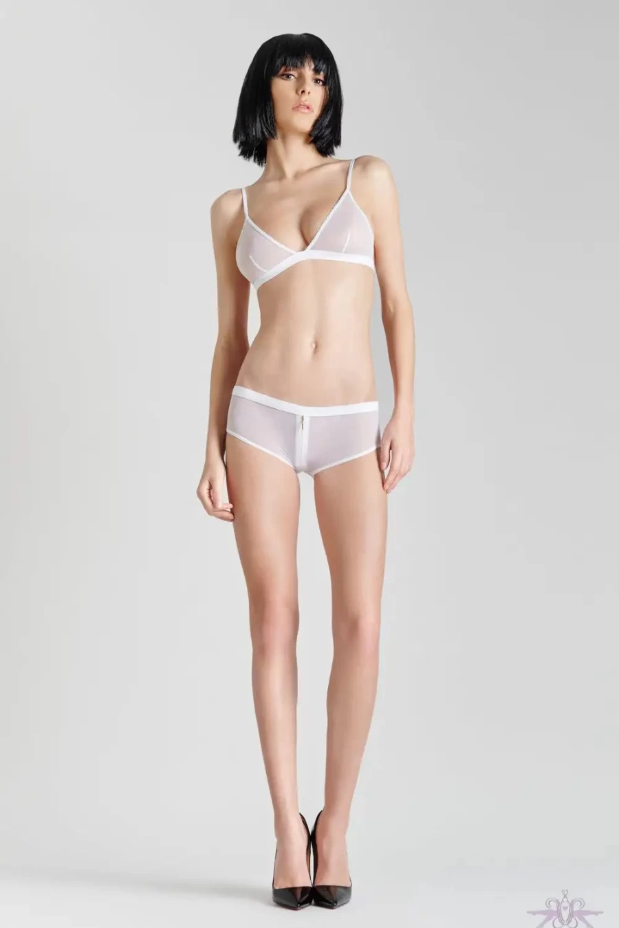 Sexproducts Maison Close Pure Tentation White Lingerie Shorty with Zip Closure