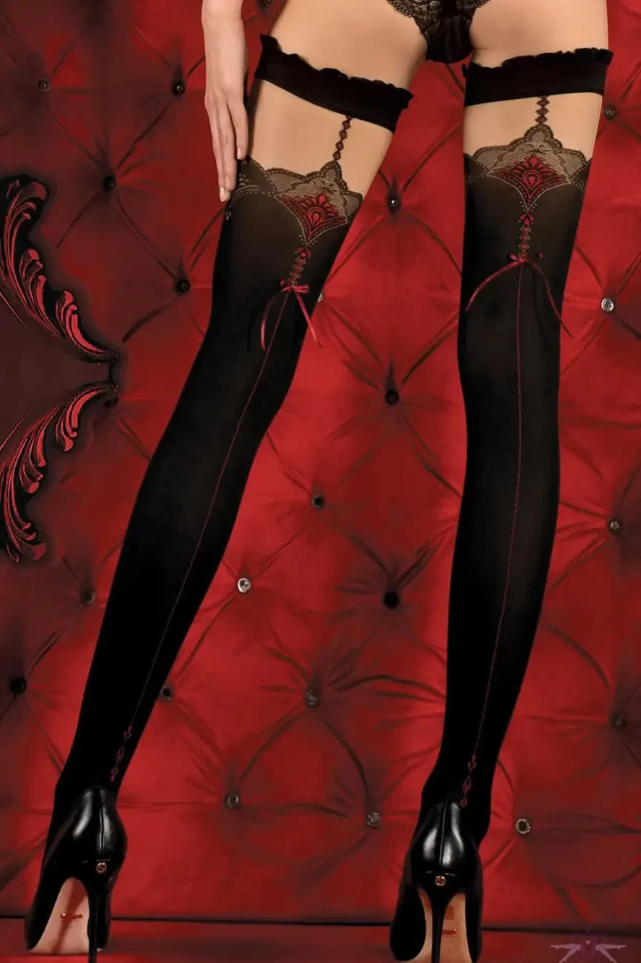 Black Opaque Hold Ups with Seamed Detail by Sexproducts - Ballet-Inspired Style