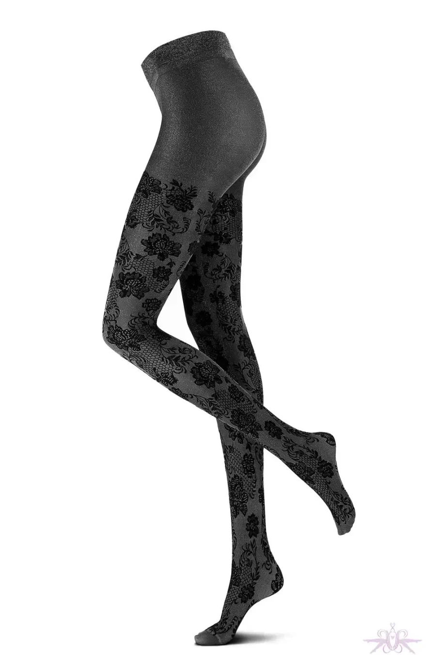 Sexproducts Holiday Lace Velvet 40 Denier Opaque Tights - Luxury Winter Hosiery