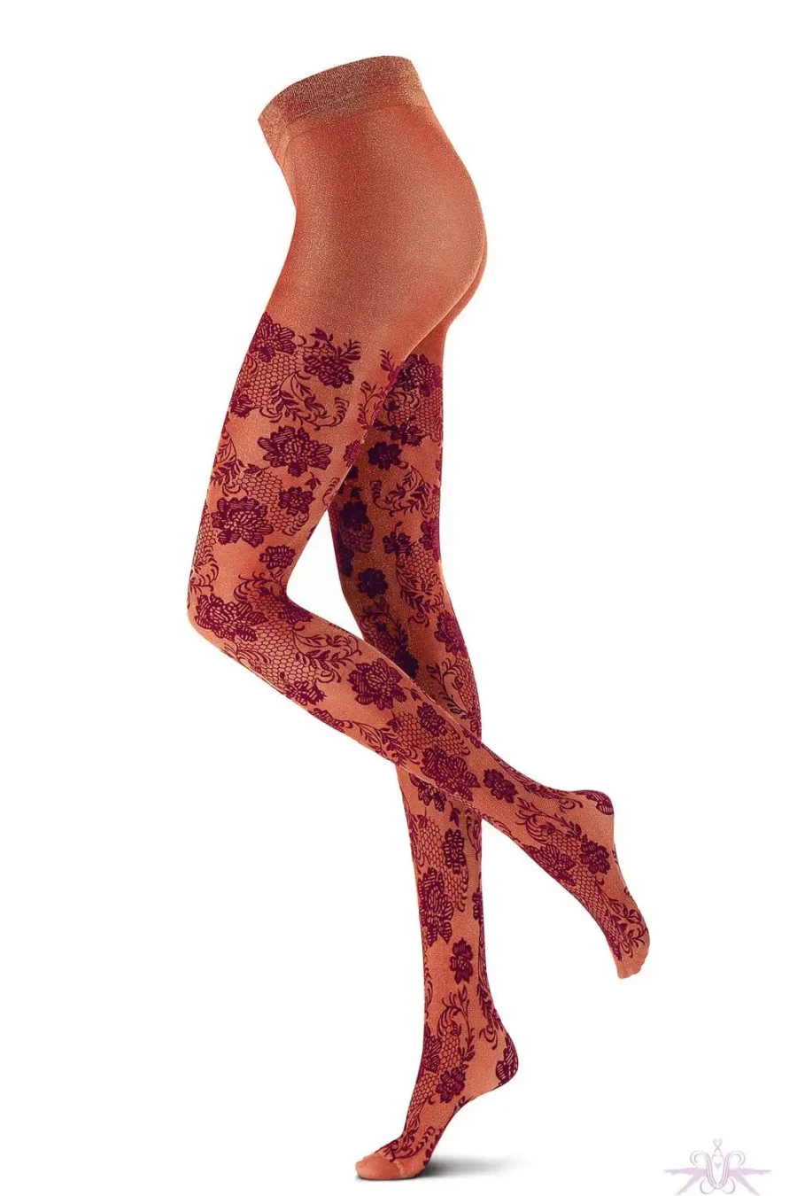 Sexproducts Holiday Lace Velvet 40 Denier Opaque Tights - Luxury Winter Hosiery