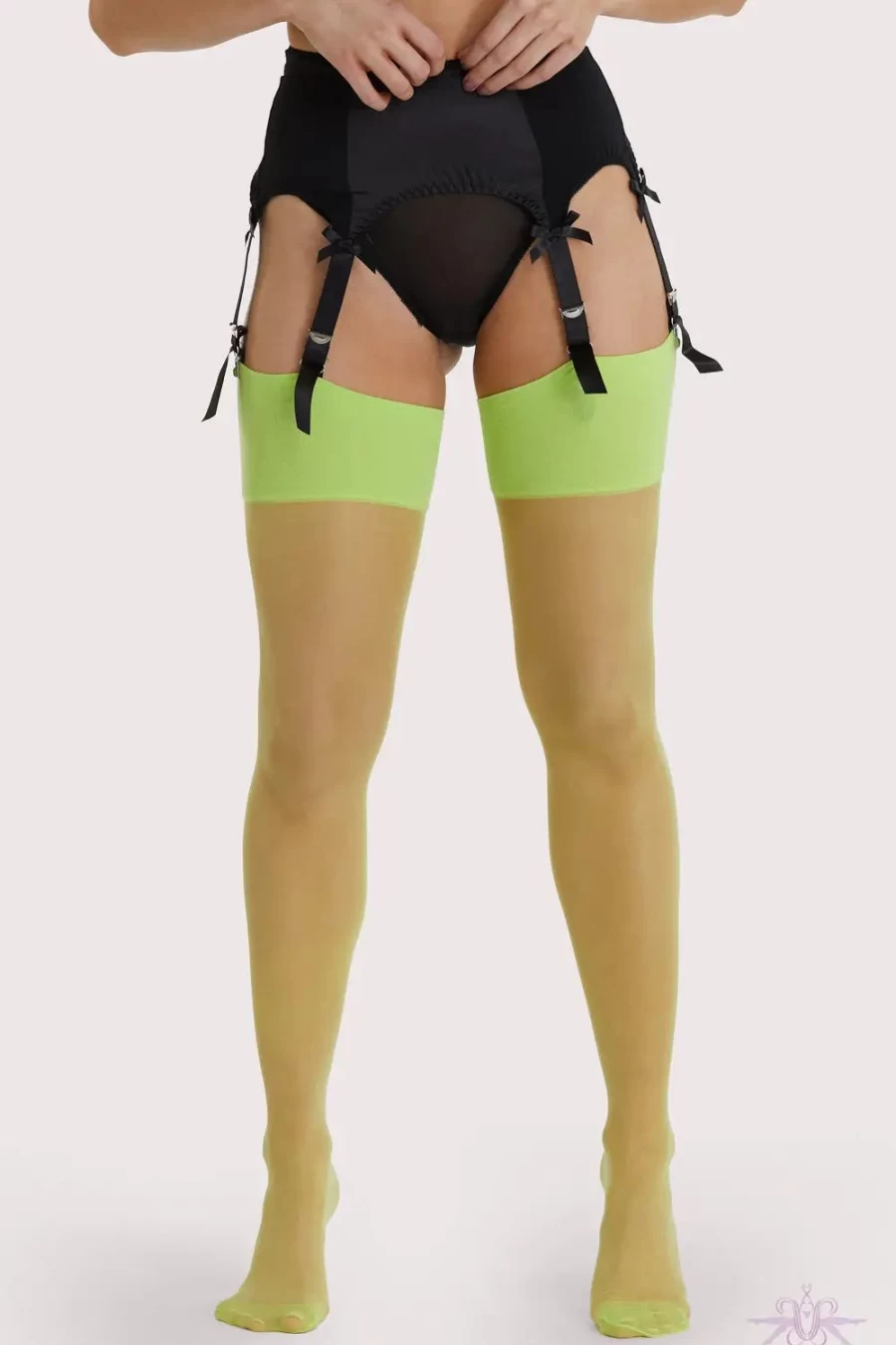 Sexproducts Lime Vintage Seamed Stockings - Playful Retro Green Stockings for Women