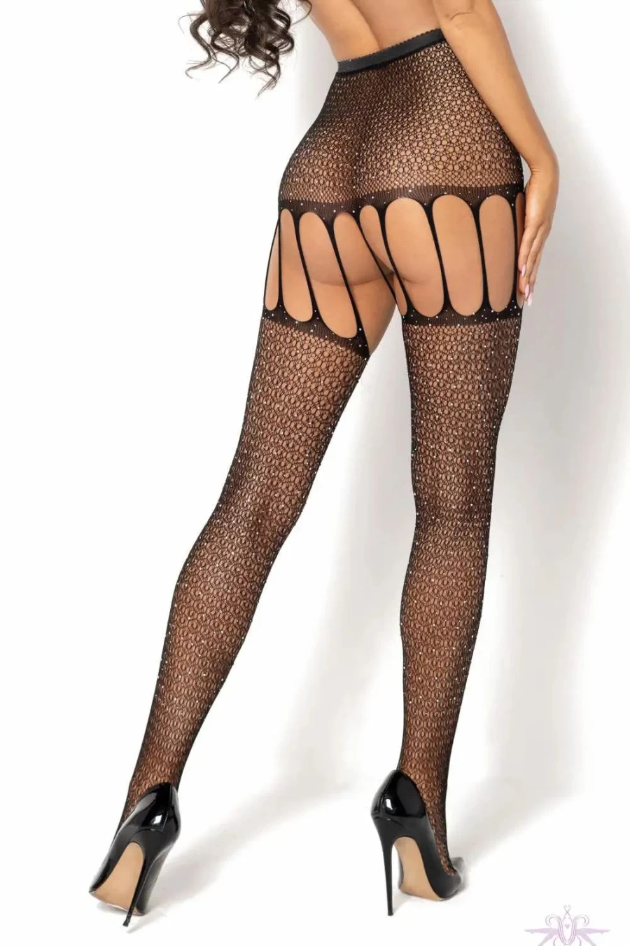 "Sexproducts Black Beauty Night Marisol Suspender Tights for Women"