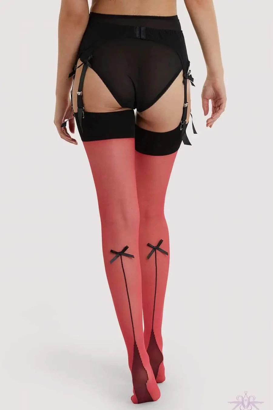 Playful Promises Red Bow Seamed Stockings - Sexproducts Elegant & Stylish Hold-Ups