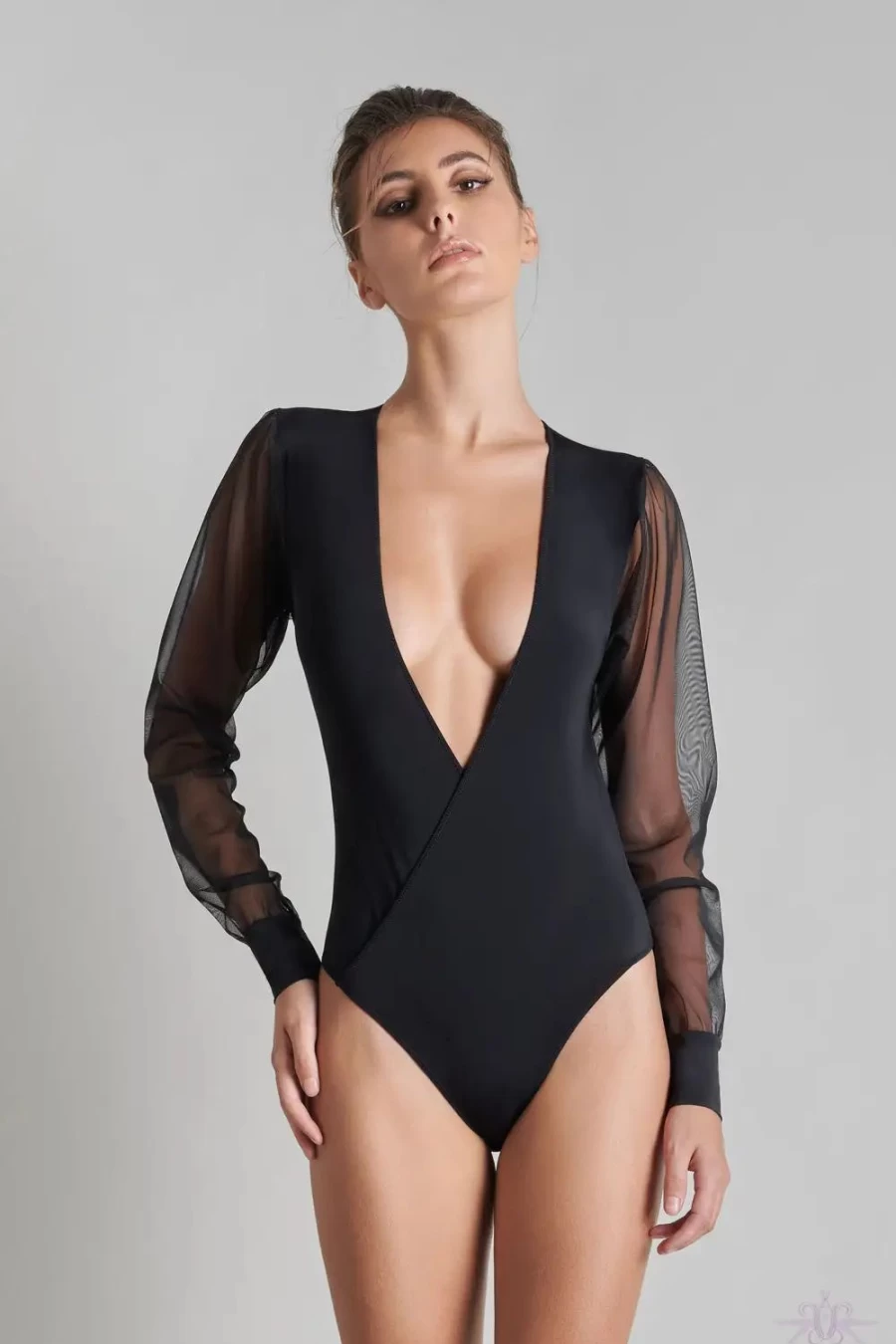 Sexproducts Black Maison Close Madame Reve Wrap-Over Bodysuit for Women