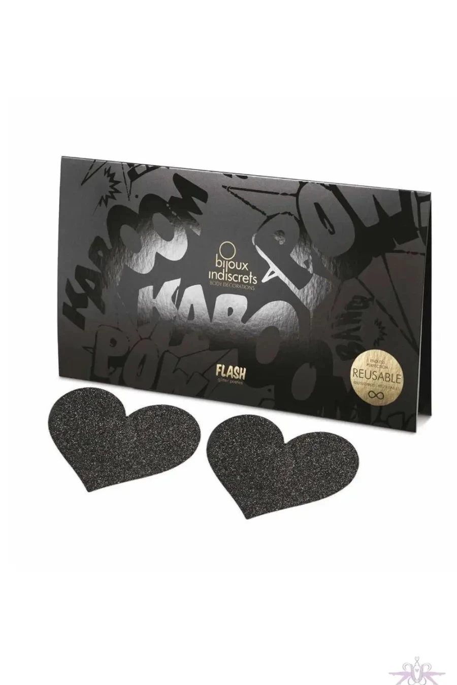 Sexproducts Black Heart Nipple Pasties - Bijoux Indiscrets Style Adhesive Covers