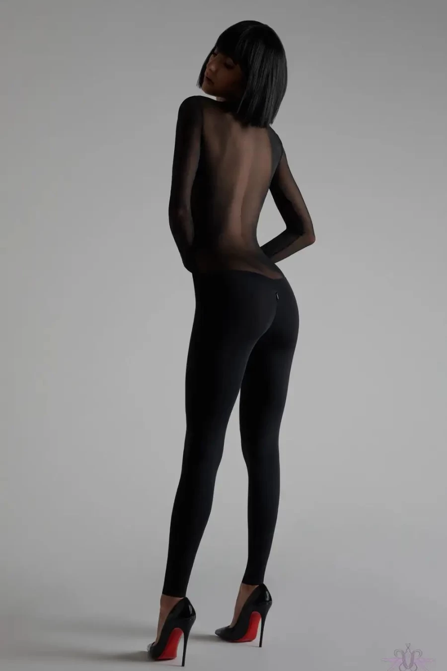 Sexproducts Pure Tentation Long Sleeve Black Catsuit - Maison Close Style Elegant Bodysuit