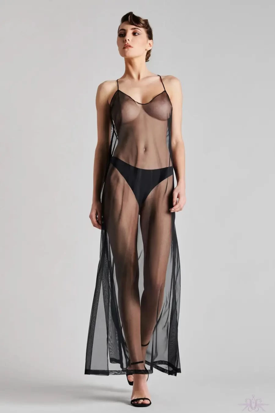 Sexproducts Black Maison Close Madame Reve Long Sheer Lingerie Dress