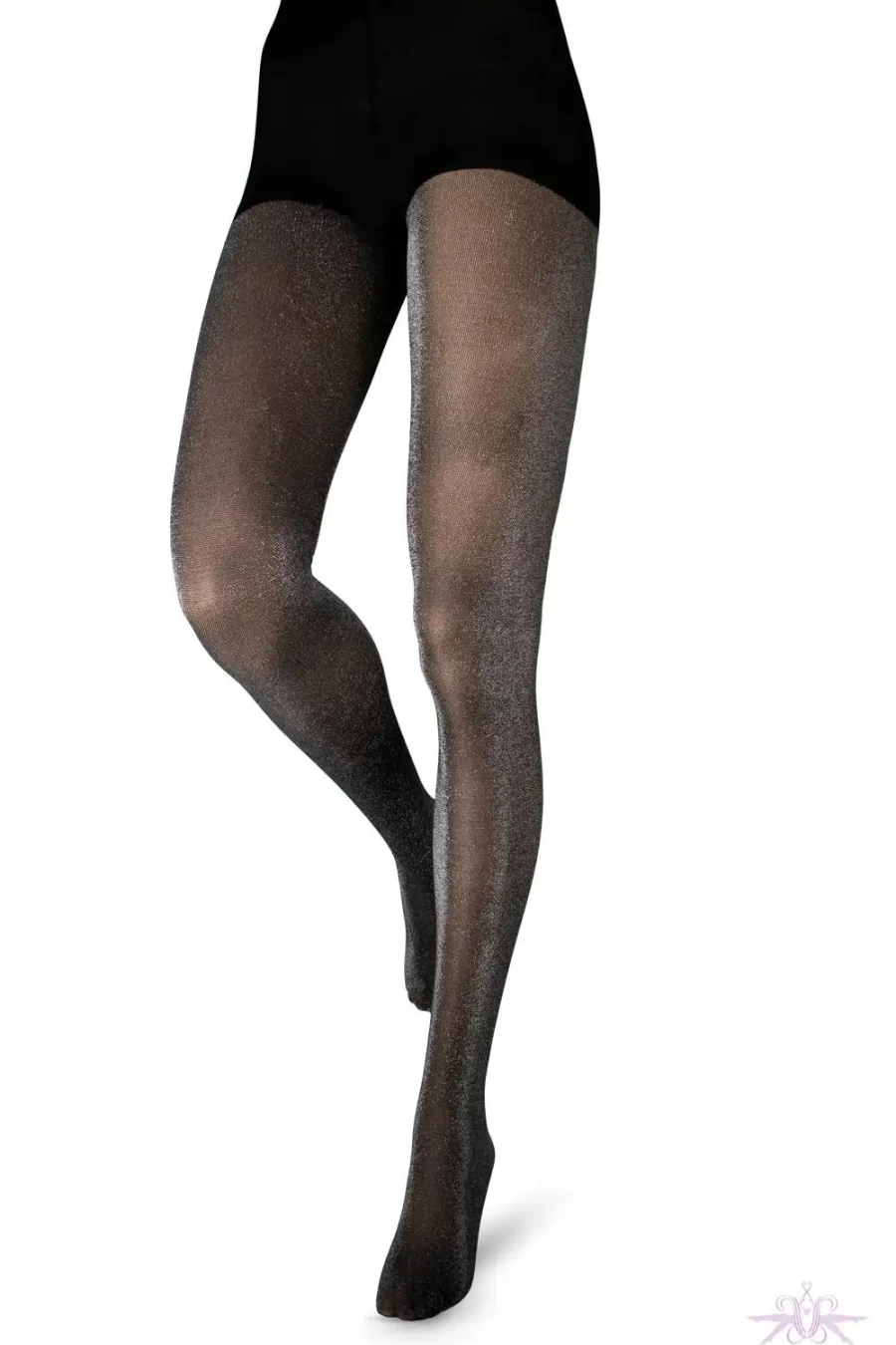 Sexproducts Black Couture Glitter Opaque Tights - Shimmering Fashion Tights for Women