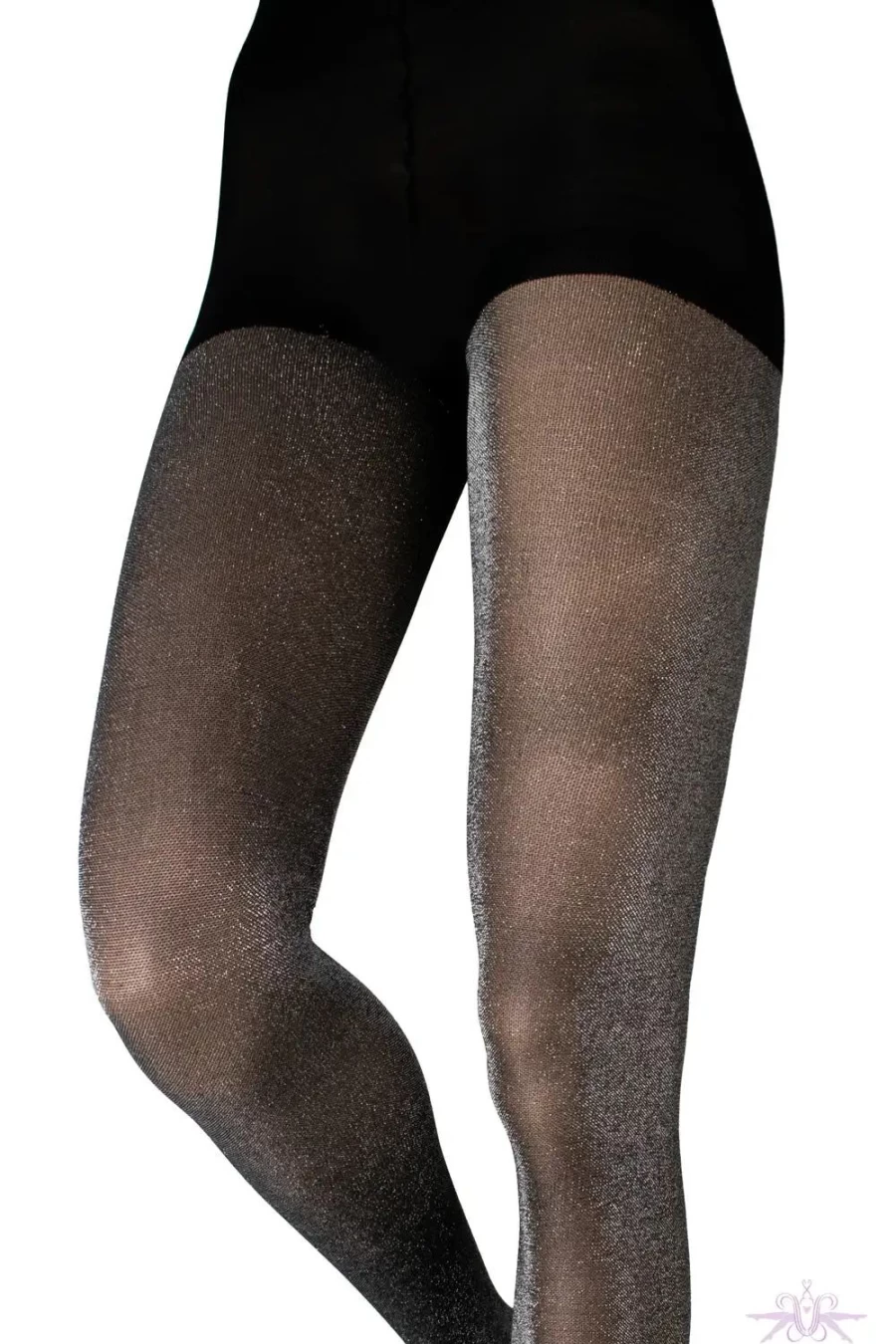 Sexproducts Black Couture Glitter Opaque Tights - Shimmering Fashion Tights for Women
