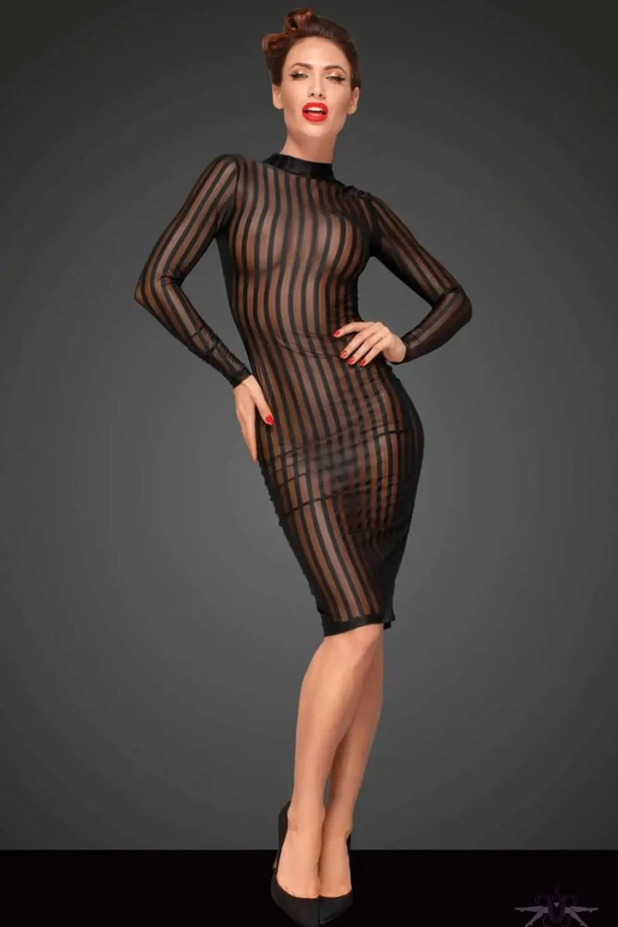 "Sexproducts Noir Handmade Classic Black Sheer Dress – Elegant Lingerie"