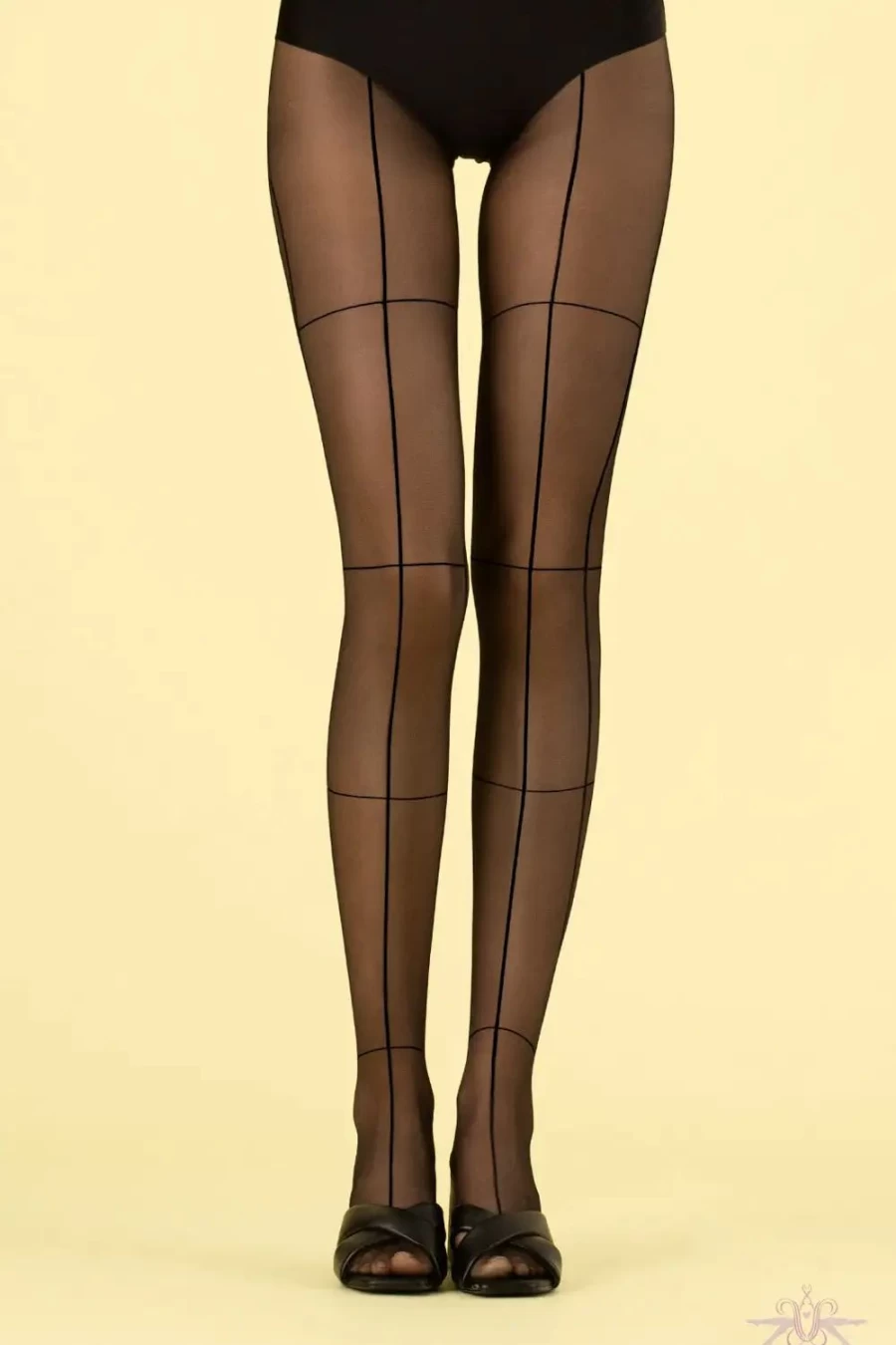 "Sexproducts Fiore Sheer Line Tight Black - Ultra-Sheer High-Waisted Tights for Women"