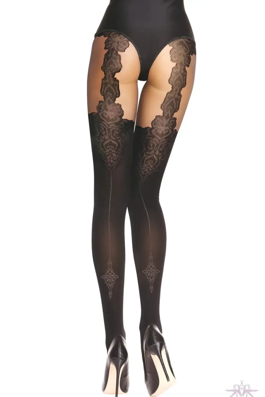 Sexproducts Black Opaque Tights - Livco Corsetti Renitana Style
