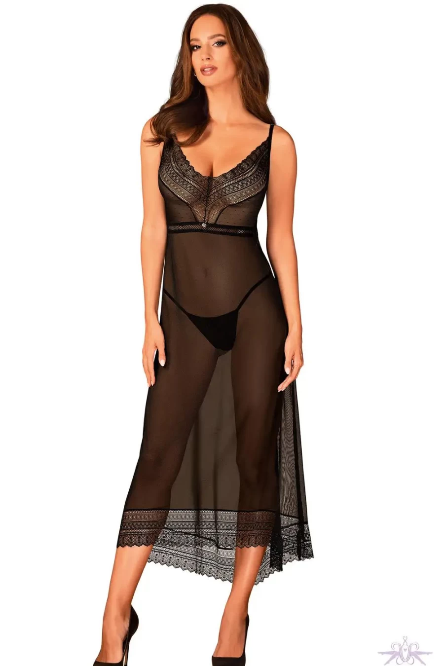 Sexproducts Black Obsessive Estiqua Long Chemise Lingerie for Women